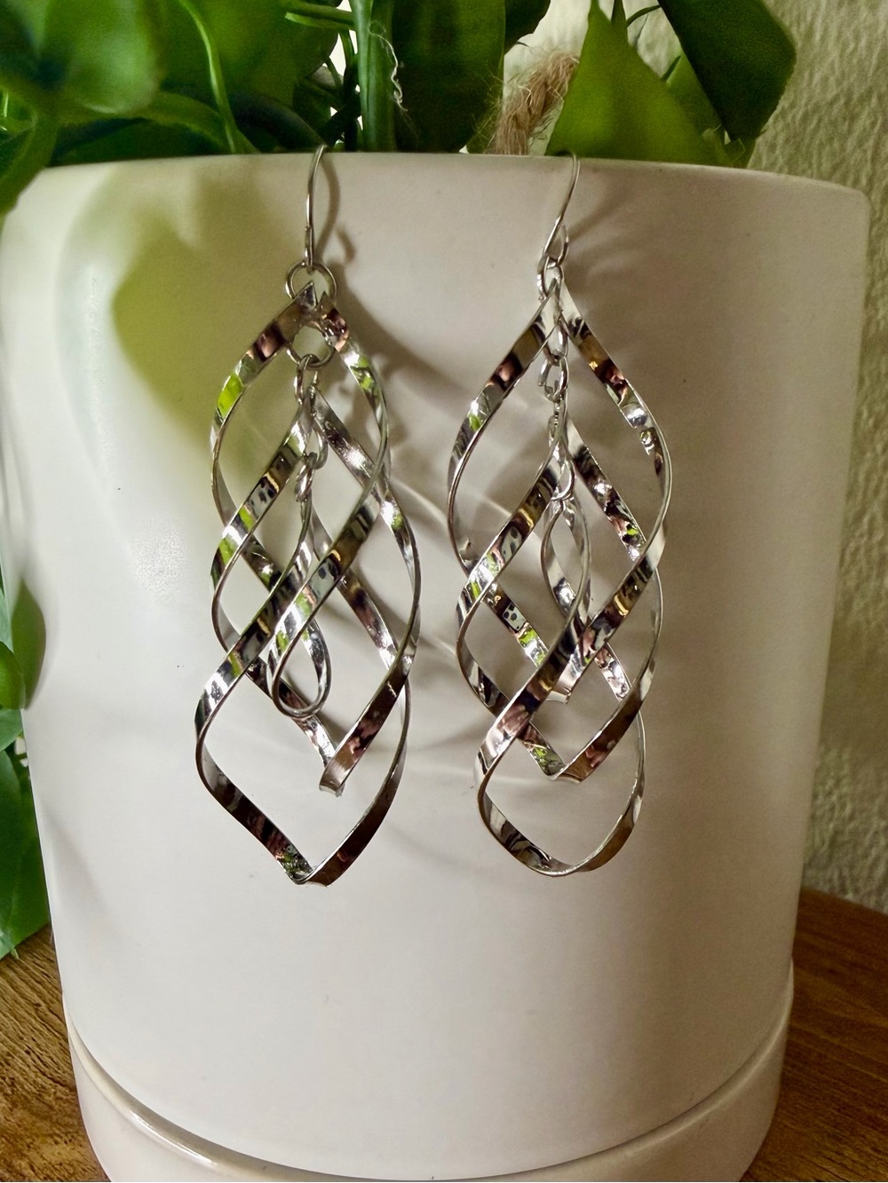 Sterling Silver Spiral Drop Earrings